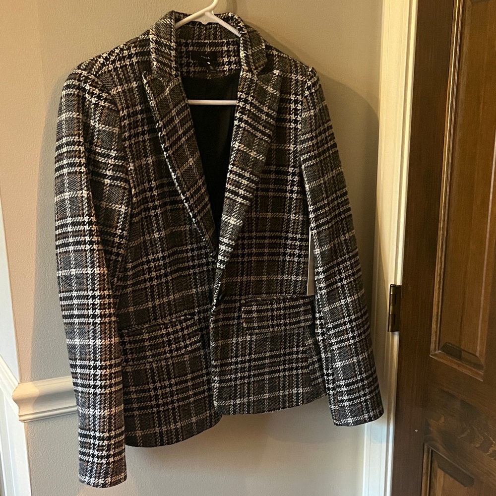 Aqua Plaid Women's Blazer